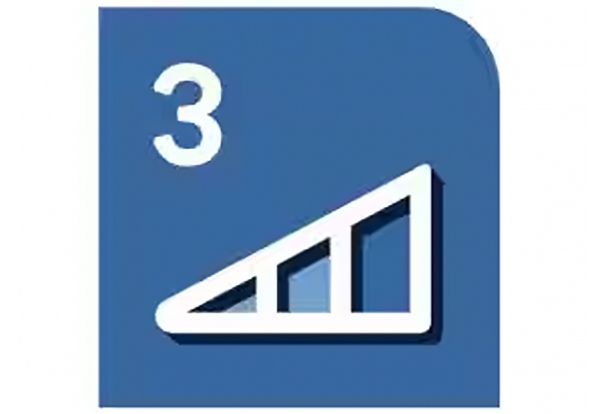 Απεικονίζεται μία σκάλα και ο αριθμός 3 σε μπλε πλαίσιο.